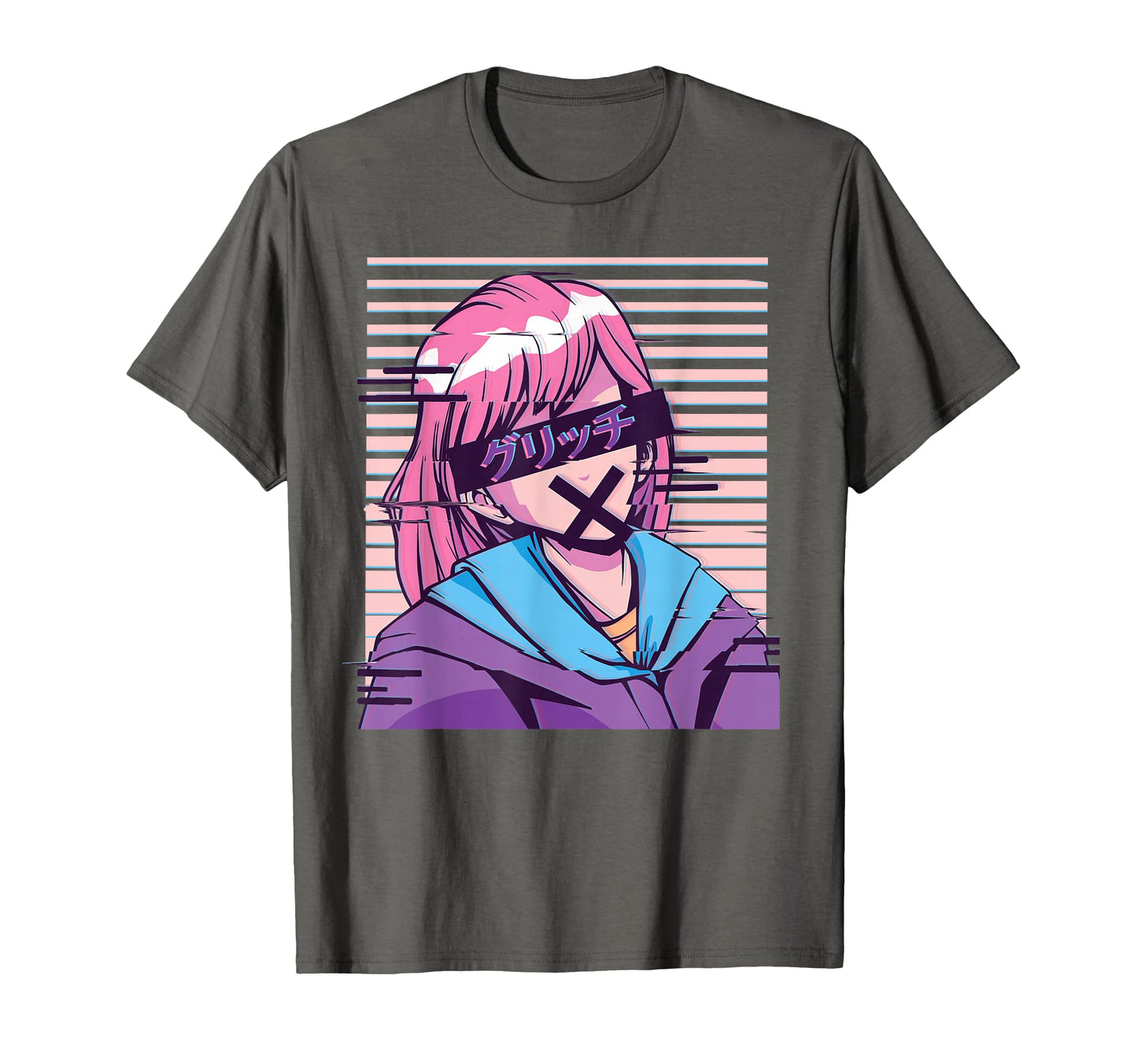 Japanese Aesthetics Anime Glitched T-Shirt - Novelty Apparel for Adults - T-Shirt, Sweatshirt, Hoodie