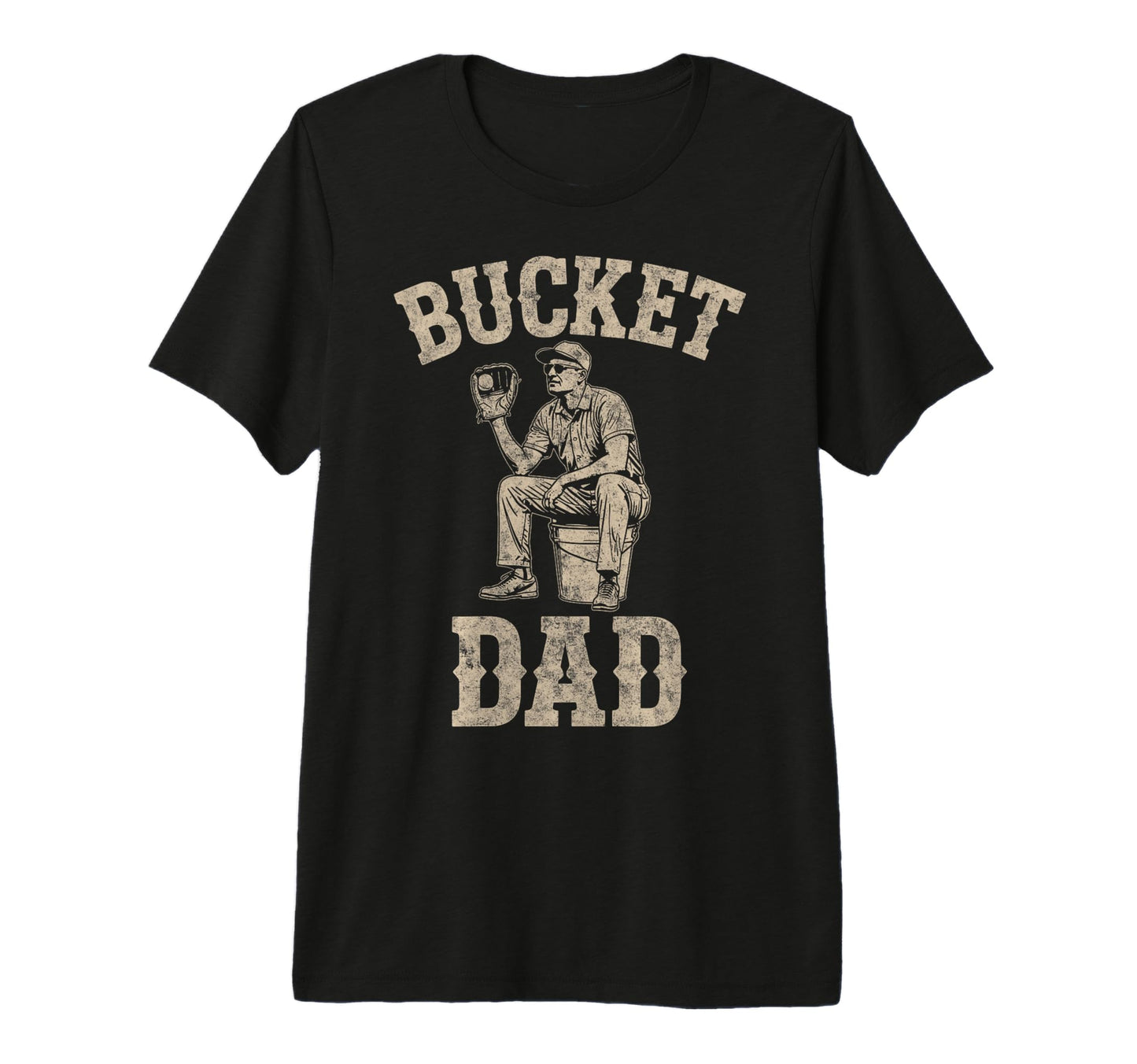 Bucket Dad Baseball Player Coach T-Shirt - Trendy Graphic for Adults - T-Shirt, Sweatshirt, Hoodie