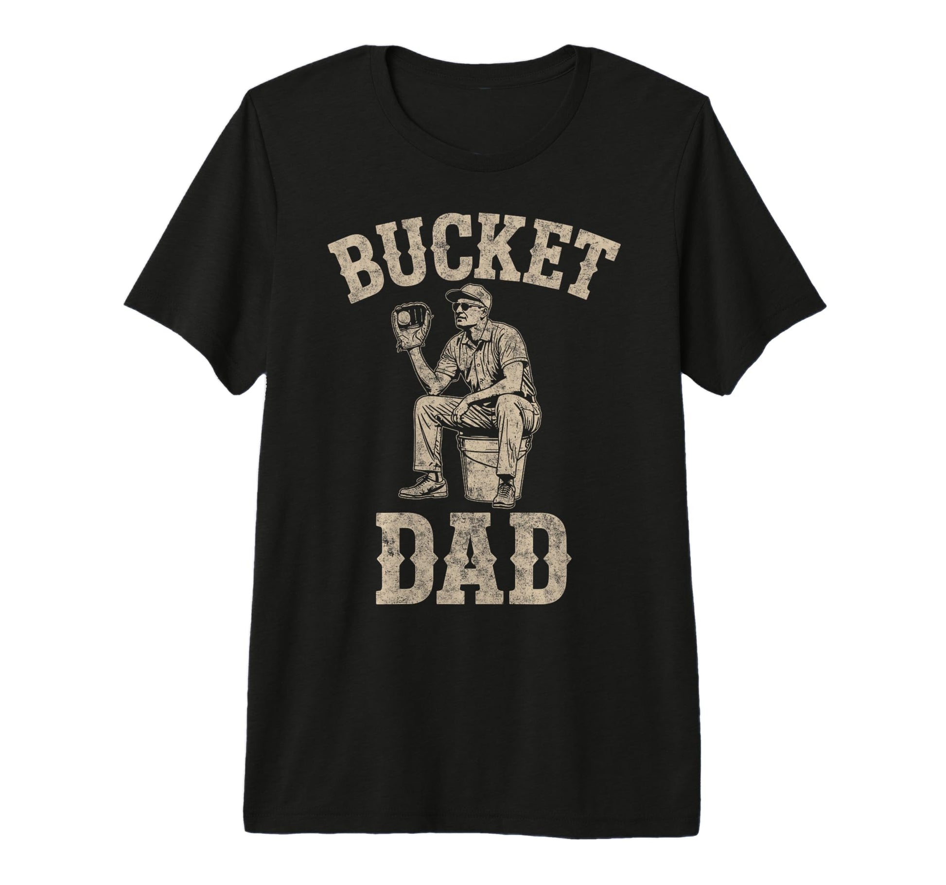 Bucket Dad Baseball Player Coach T-Shirt - Trendy Graphic for Adults - T-Shirt, Sweatshirt, Hoodie