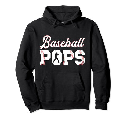 Baseball Pops Grandpa Pops Baseball Hoodie - Fun Novelty Design for Adults - T-Shirt, Sweatshirt, Hoodie