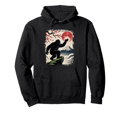 Sasquatch Bigfoot Japanese Vibes Art Hoodie - Graphic Print Men Women - T-Shirt, Sweatshirt, Hoodie