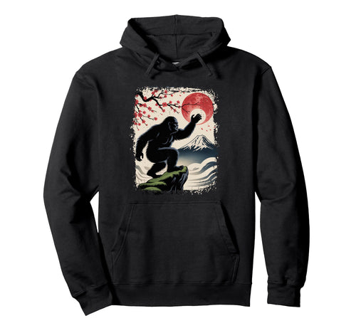 Sasquatch Bigfoot Japanese Vibes Art Hoodie - Graphic Print Men Women - T-Shirt, Sweatshirt, Hoodie