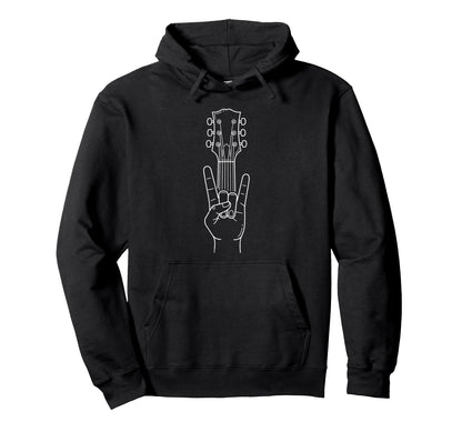Guitar Hand Rock Sign Rock Music Lover Hoodie - Custom Art Print Unisex - T-Shirt, Sweatshirt, Hoodie