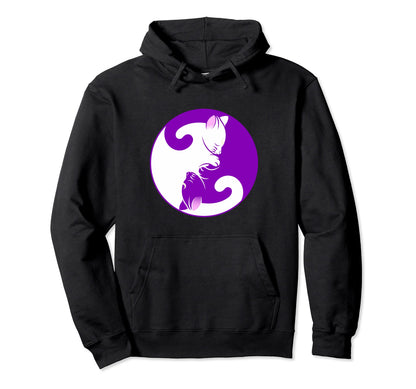 Hippie Yin Yang Cat Nap Power Love Hoodie - Casual Everyday Wear Men Women - T-Shirt, Sweatshirt, Hoodie