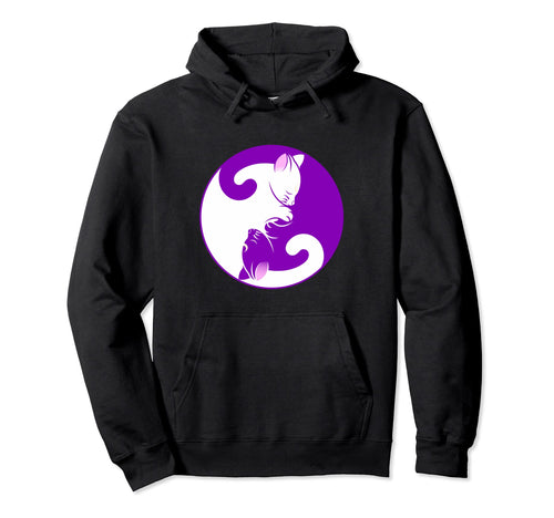Hippie Yin Yang Cat Nap Power Love Hoodie - Casual Everyday Wear Men Women - T-Shirt, Sweatshirt, Hoodie