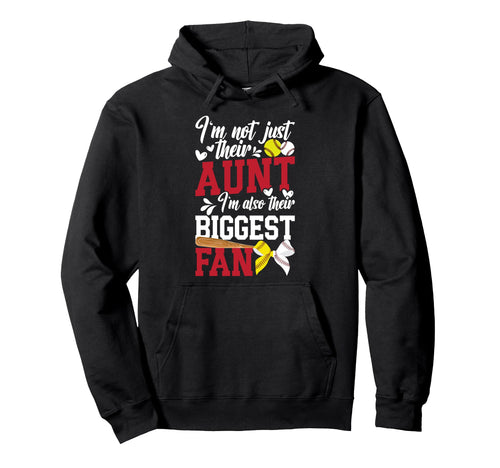 Their Biggest Fan Softball Baseball Aunt Hoodie - Trendy Graphic Men Women - T-Shirt, Sweatshirt, Hoodie