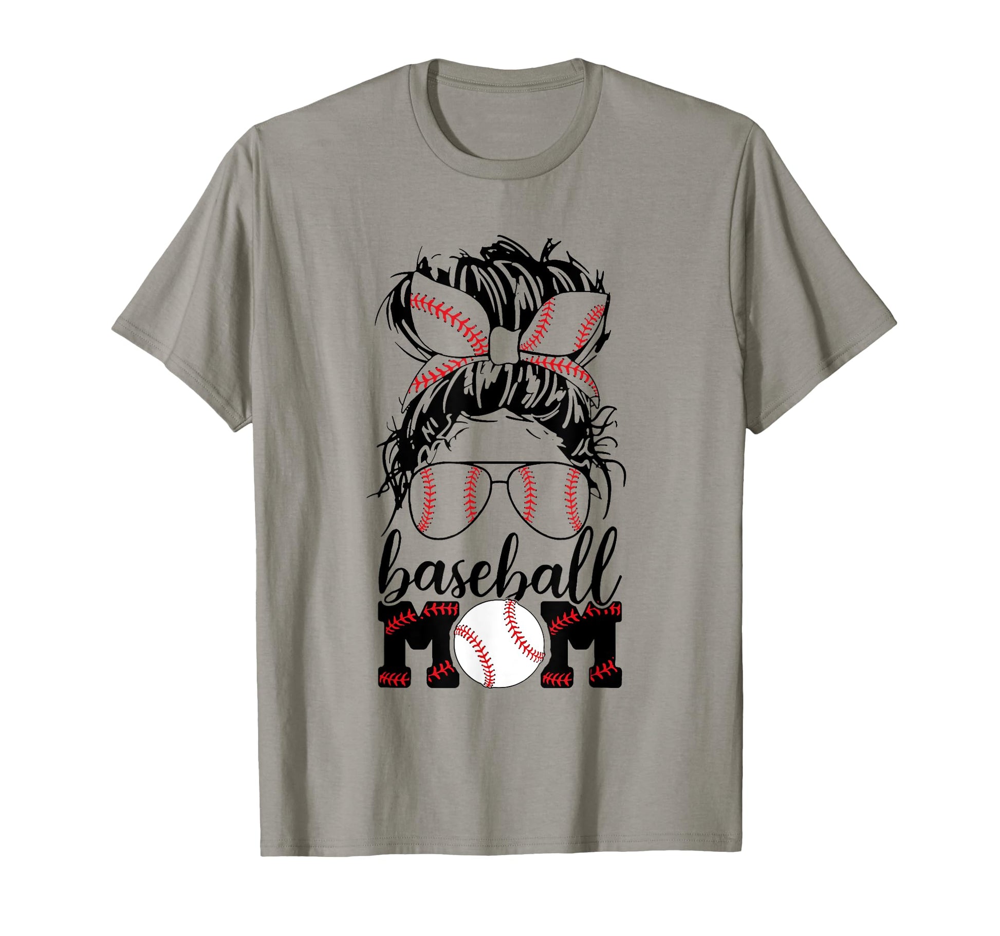 Mom Life Baseball Mom Messy Bun Mothers T-Shirt - Streetwear Style Unisex - T-Shirt, Sweatshirt, Hoodie