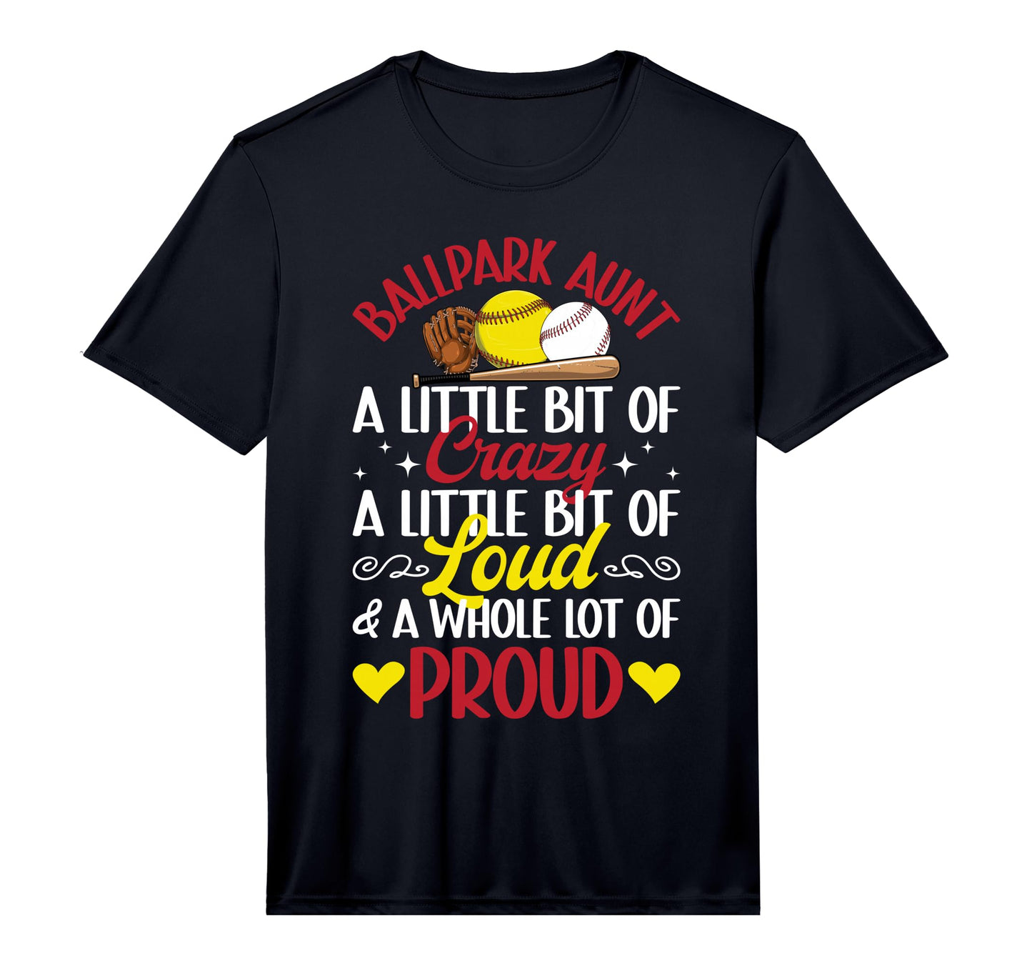 Mens Ballpark Aunt Definition Baseball T-Shirt - Graphic Print for Adults - T-Shirt, Sweatshirt, Hoodie