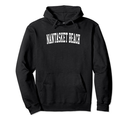 Nantasket Beach Distressed White Hoodie - Fun Novelty Design Men Women - T-Shirt, Sweatshirt, Hoodie
