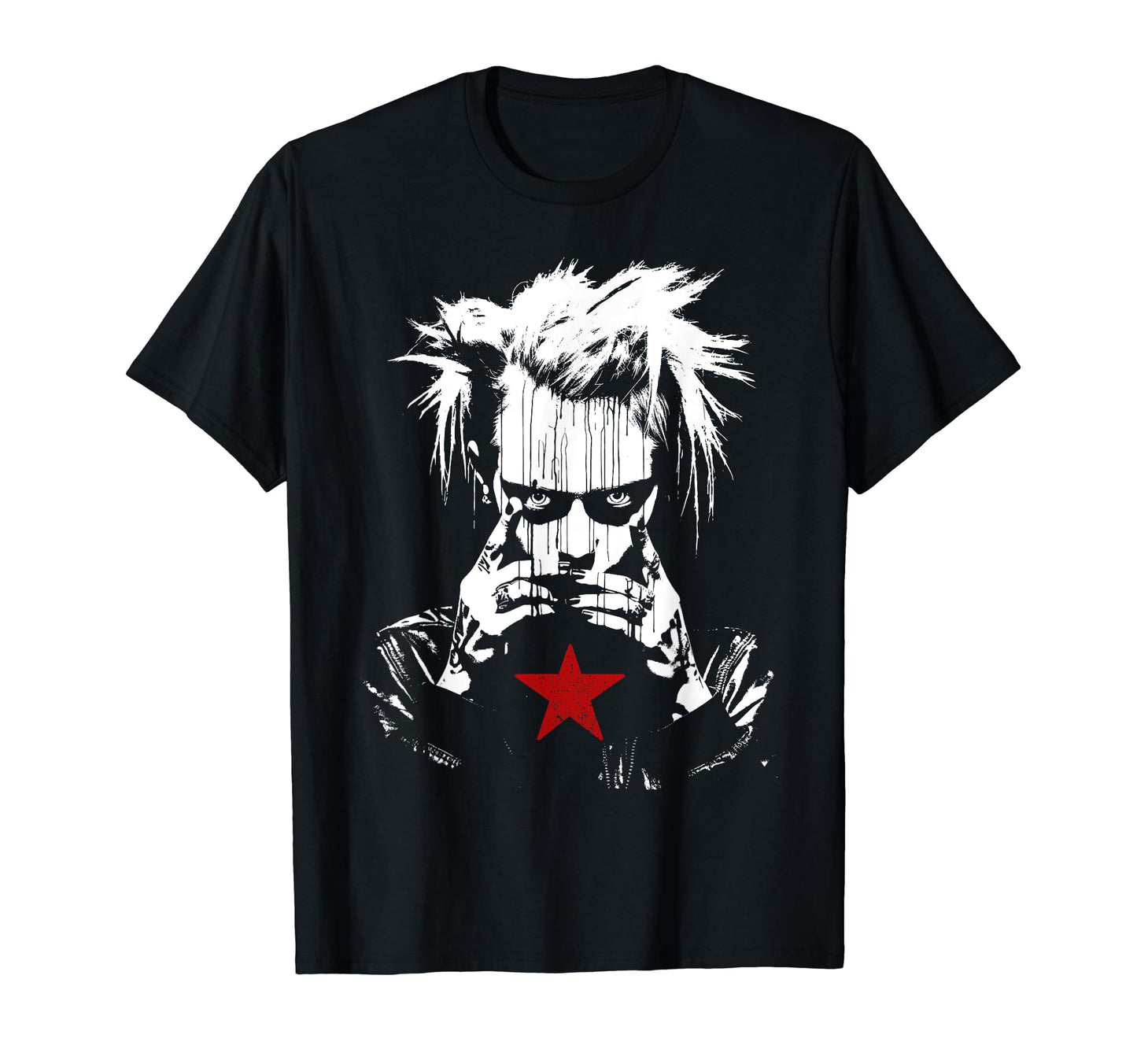 Grunge Distressed Punk And Red T-Shirt - Casual Everyday Wear Men Women - T-Shirt, Sweatshirt, Hoodie
