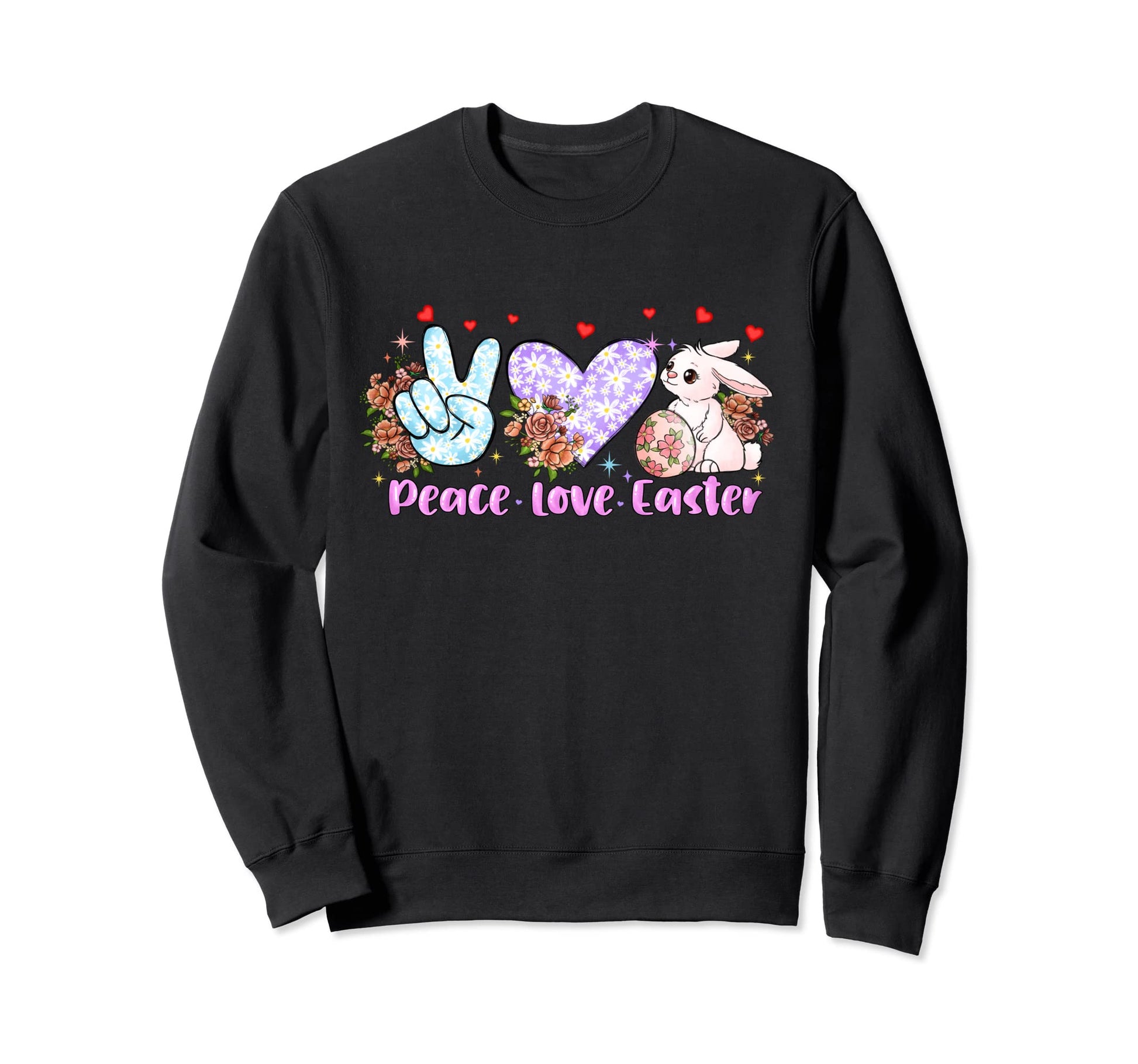 Funny Easter Day Peace Love Easter Sweatshirt - Aesthetic Graphic Unisex - T-Shirt, Sweatshirt, Hoodie