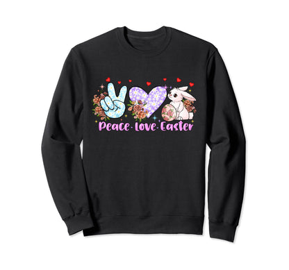 Funny Easter Day Peace Love Easter Sweatshirt - Aesthetic Graphic Unisex - T-Shirt, Sweatshirt, Hoodie