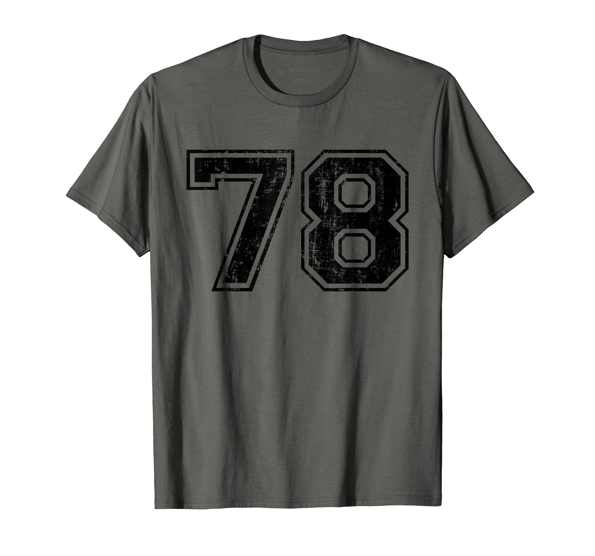 Number 78 Varsity Distressed Sport Team T-Shirt - Aesthetic Graphic Unisex - T-Shirt, Sweatshirt, Hoodie