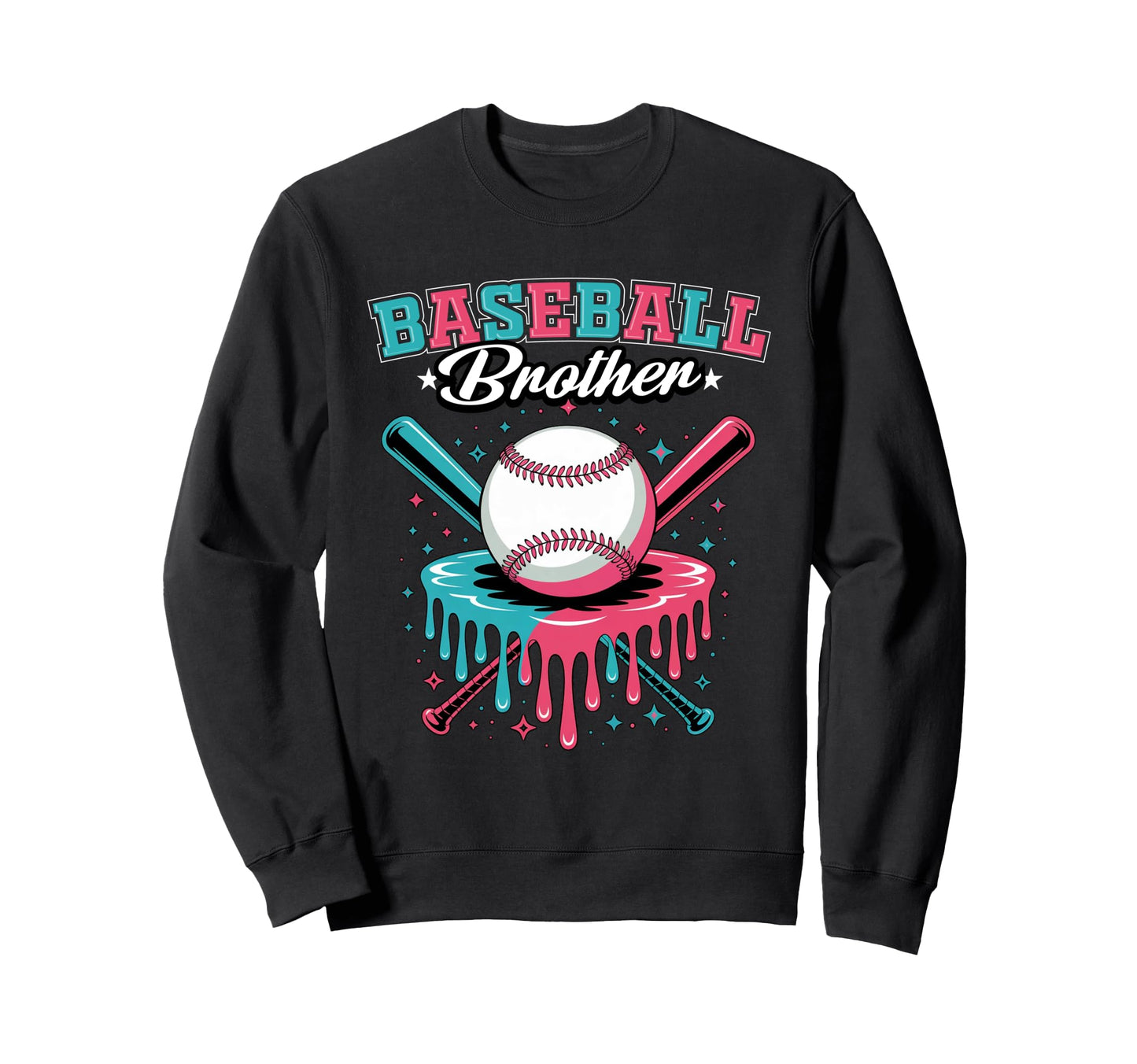 Baseball Brother Drip Ice Cream Sweatshirt - Graphic Print Men Women - T-Shirt, Sweatshirt, Hoodie