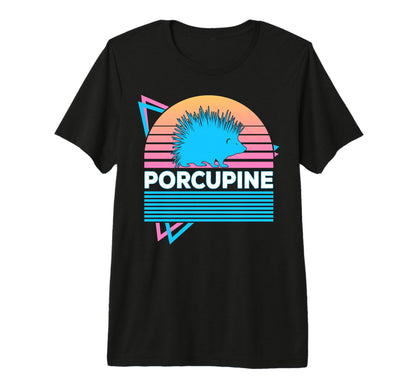 Porcupine Vaporwave Aesthetic Tri Blend T-Shirt - Streetwear Style Unisex - T-Shirt, Sweatshirt, Hoodie