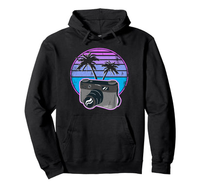 Photographer Vaporwave Camera Photography Hoodie - Unique Graphic Men Women - T-Shirt, Sweatshirt, Hoodie