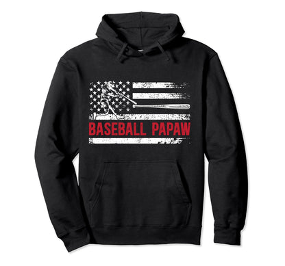 Baseball Papaw Us Flag Papaw Baseball Hoodie - Custom Art Print Men Women - T-Shirt, Sweatshirt, Hoodie