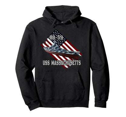 Battleship Uss Massachusetts Bb 59 Hoodie - Trendy Graphic Men Women - T-Shirt, Sweatshirt, Hoodie