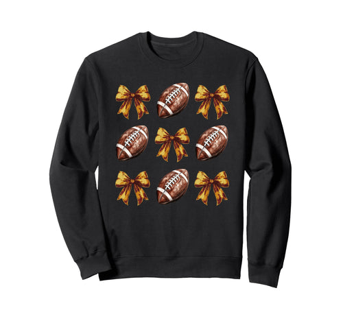 Football Coquette Bow Game Day Mom Sweatshirt - Graphic Print Men Women - T-Shirt, Sweatshirt, Hoodie