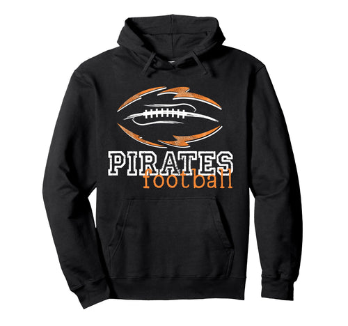 Orange Pirates Football School Spirit Hoodie - Streetwear Style Men Women - T-Shirt, Sweatshirt, Hoodie