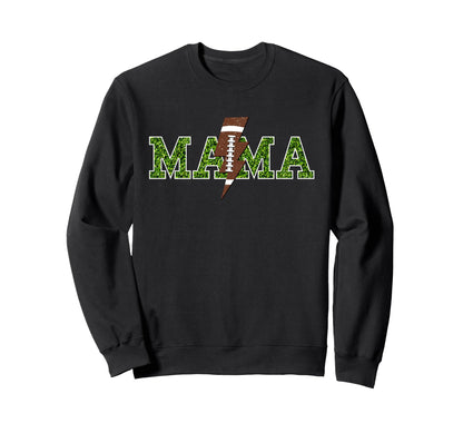 Football Mama Lightning Bolt Sweatshirt - Graphic Print Unisex - T-Shirt, Sweatshirt, Hoodie