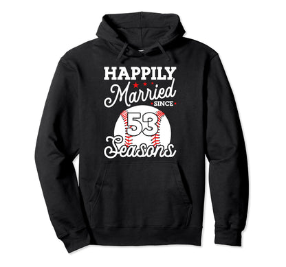 53Rd Wedding Anniversary Baseball Hoodie - Custom Art Print for Adults - T-Shirt, Sweatshirt, Hoodie