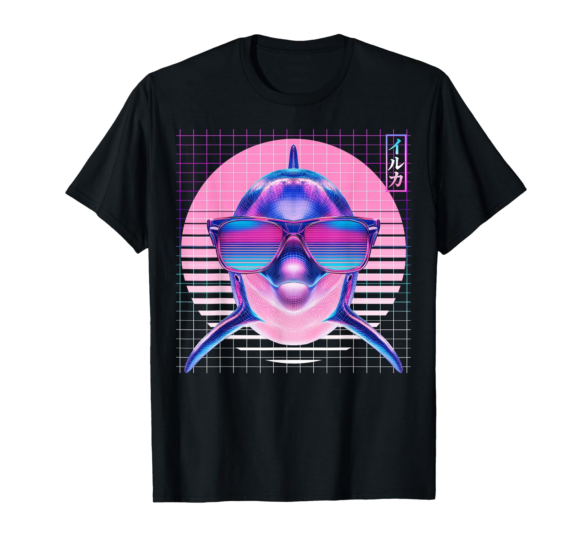 Dolphin Sunglasses Ocean Vaporwave T-Shirt - Graphic Print Men Women - T-Shirt, Sweatshirt, Hoodie