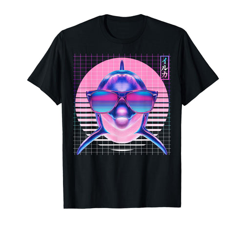 Dolphin Sunglasses Ocean Vaporwave T-Shirt - Graphic Print Men Women - T-Shirt, Sweatshirt, Hoodie