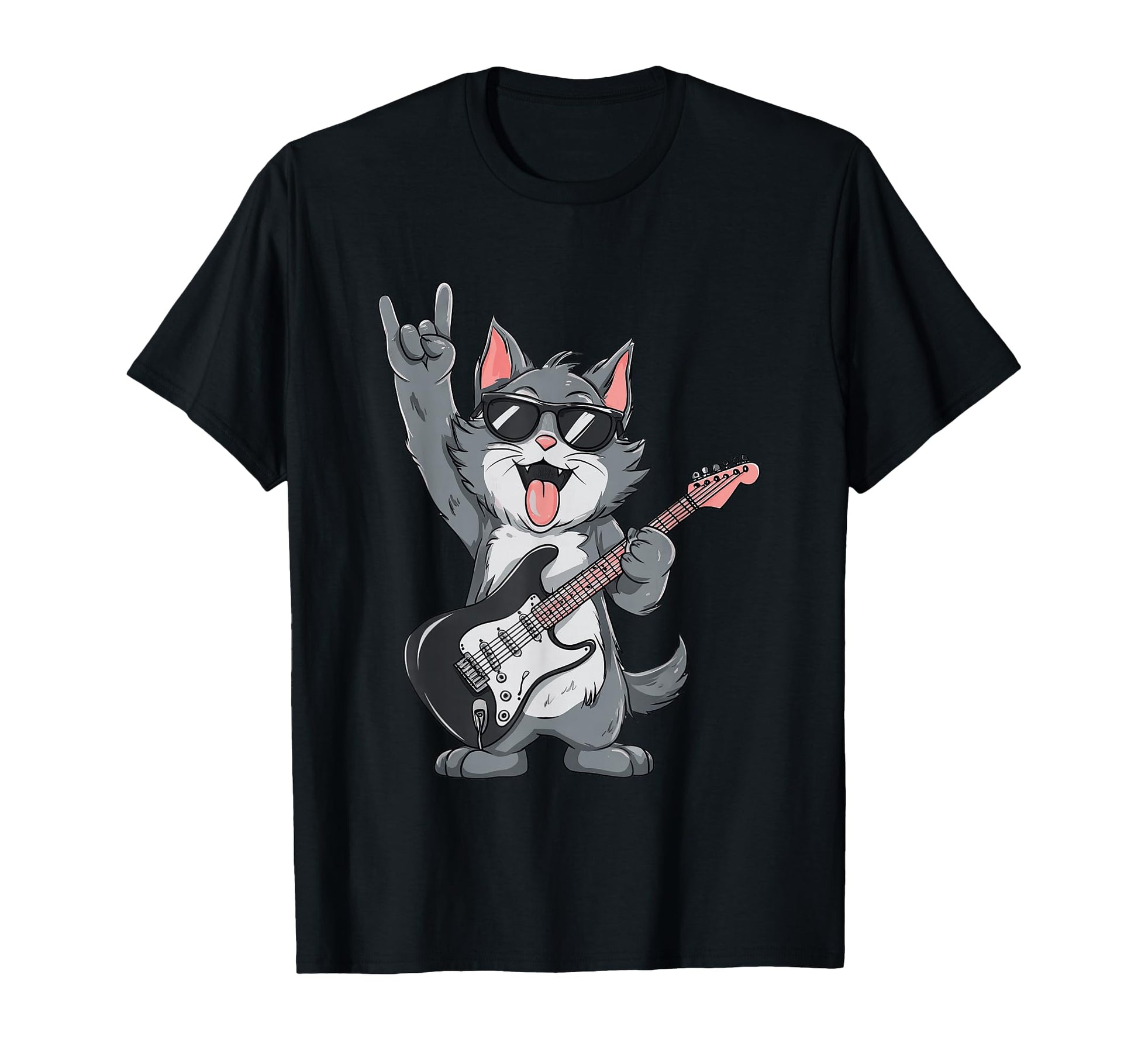 Funny Cat Rock Cat Music Lover T-Shirt - Aesthetic Graphic for Adults - T-Shirt, Sweatshirt, Hoodie