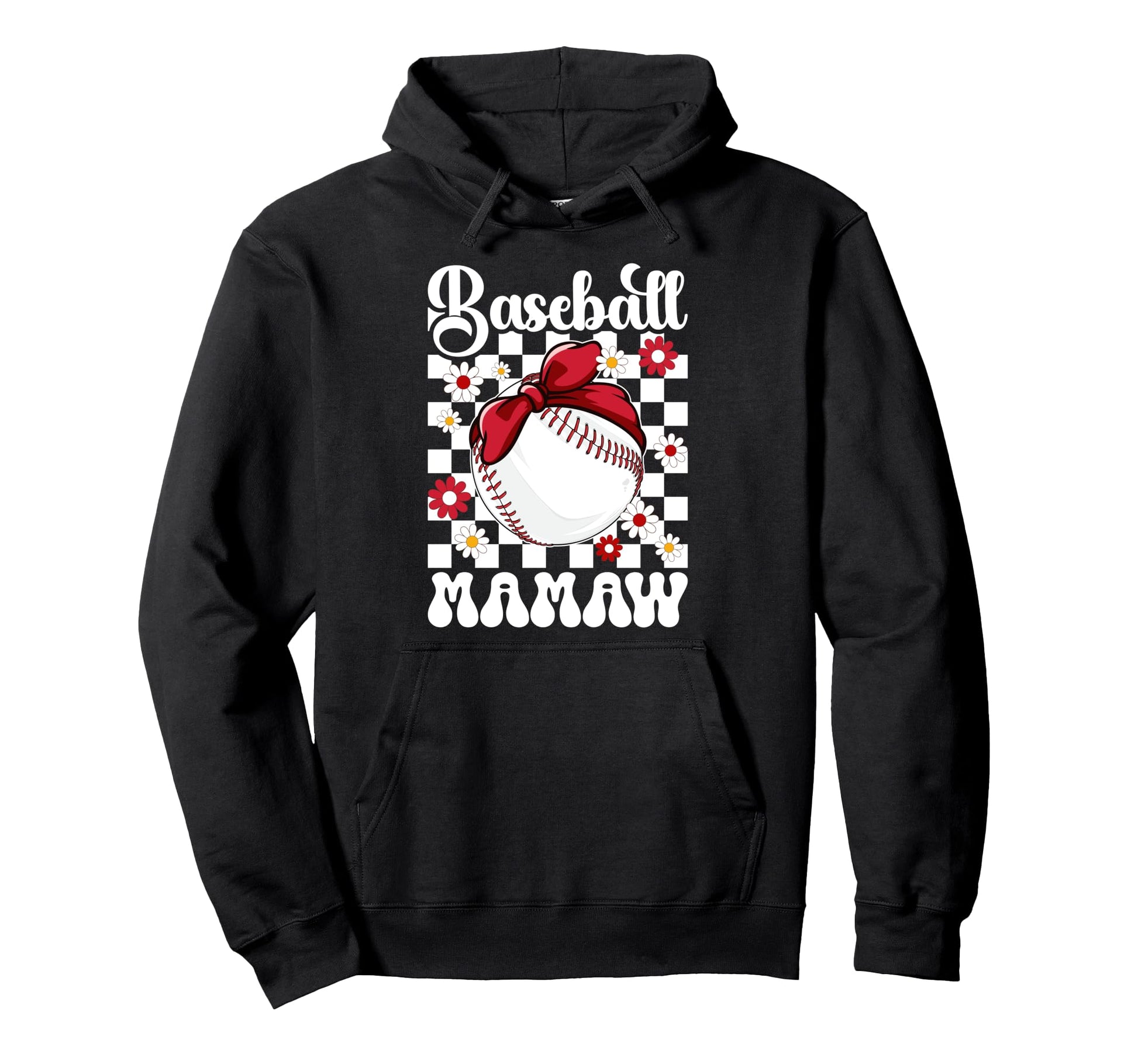 Baseball Mamaw Groovy Mamaw Baseball Player Hoodie - Unique Graphic Unisex - T-Shirt, Sweatshirt, Hoodie