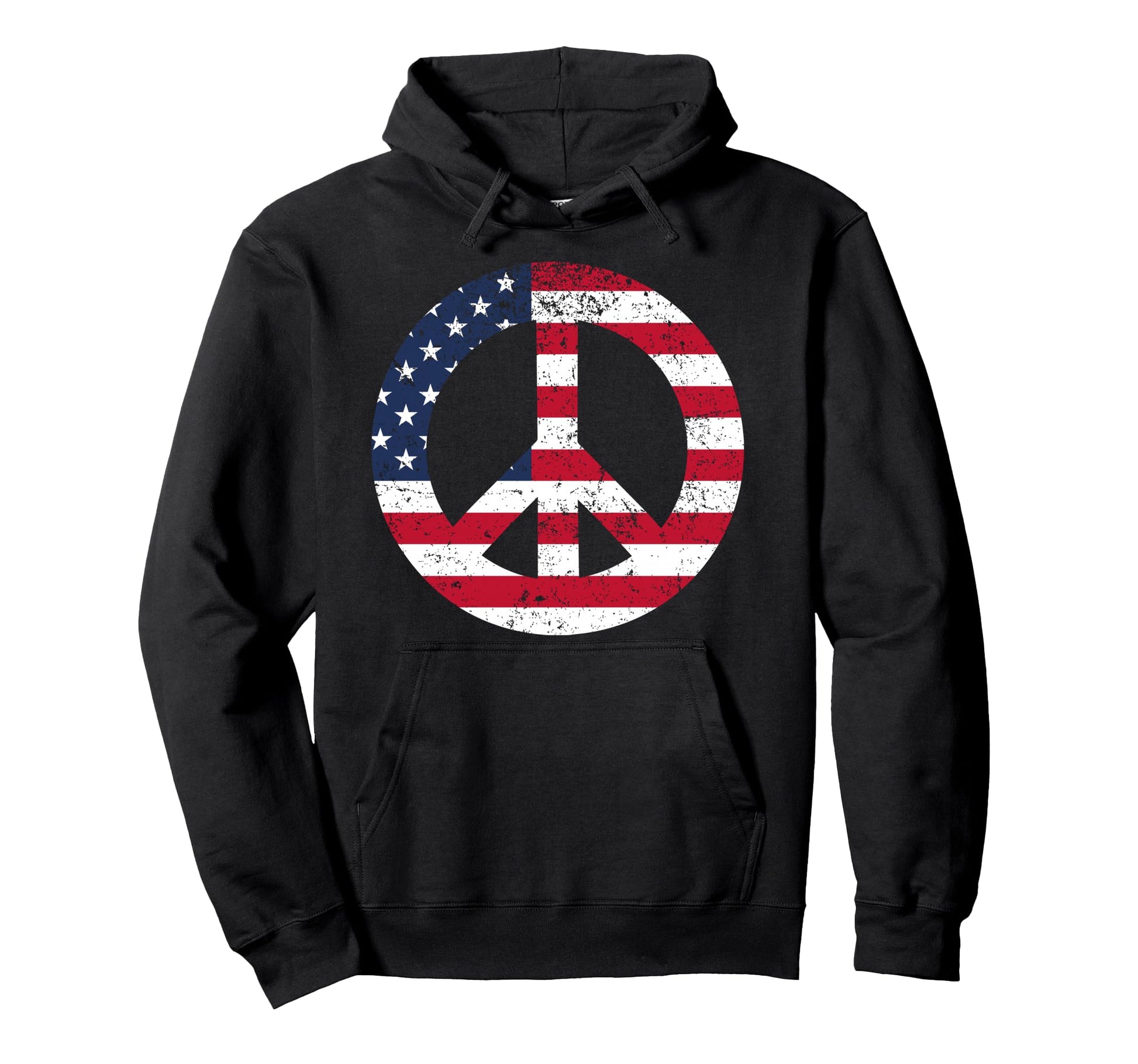 Peace Sign Patriotic Usa Flag Peace Love Hoodie - Unique Graphic for Adults - T-Shirt, Sweatshirt, Hoodie