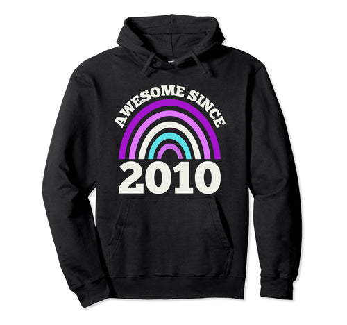 Awesome Since 2010 Purple Rainbow 12Th Hoodie - Trendy Graphic Unisex - T-Shirt, Sweatshirt, Hoodie