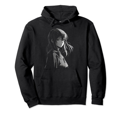 Sad Anime Goth Aesthetic Japanese Hoodie - Novelty Apparel Men Women - T-Shirt, Sweatshirt, Hoodie