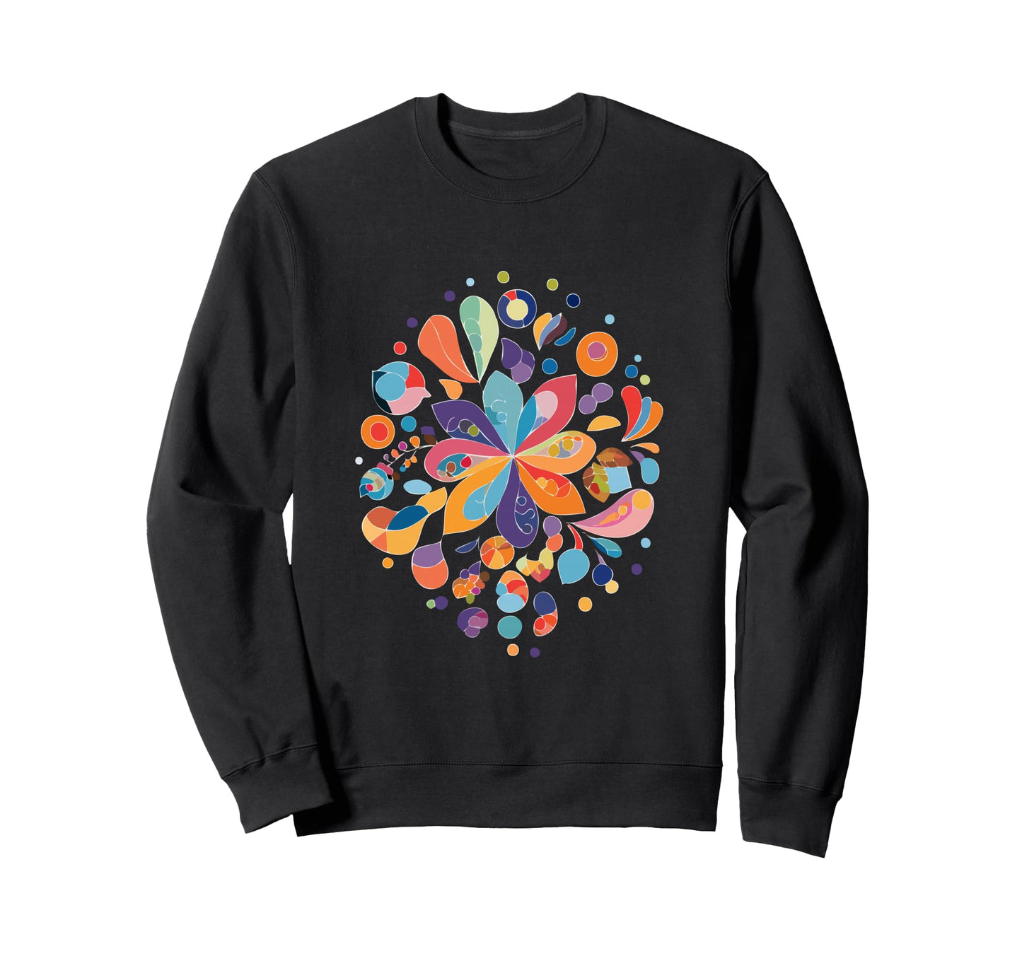 Boho Burst Abstract Art Colorful Sweatshirt - Graphic Print Men Women - T-Shirt, Sweatshirt, Hoodie