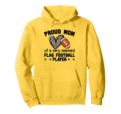 Game Day Flag Football Mom Hoodie - Novelty Apparel for Adults - T-Shirt, Sweatshirt, Hoodie