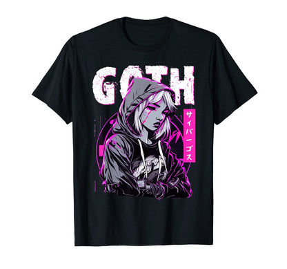 Gothic Sad Anime Japanese T-Shirt - Fun Novelty Design for Adults - T-Shirt, Sweatshirt, Hoodie