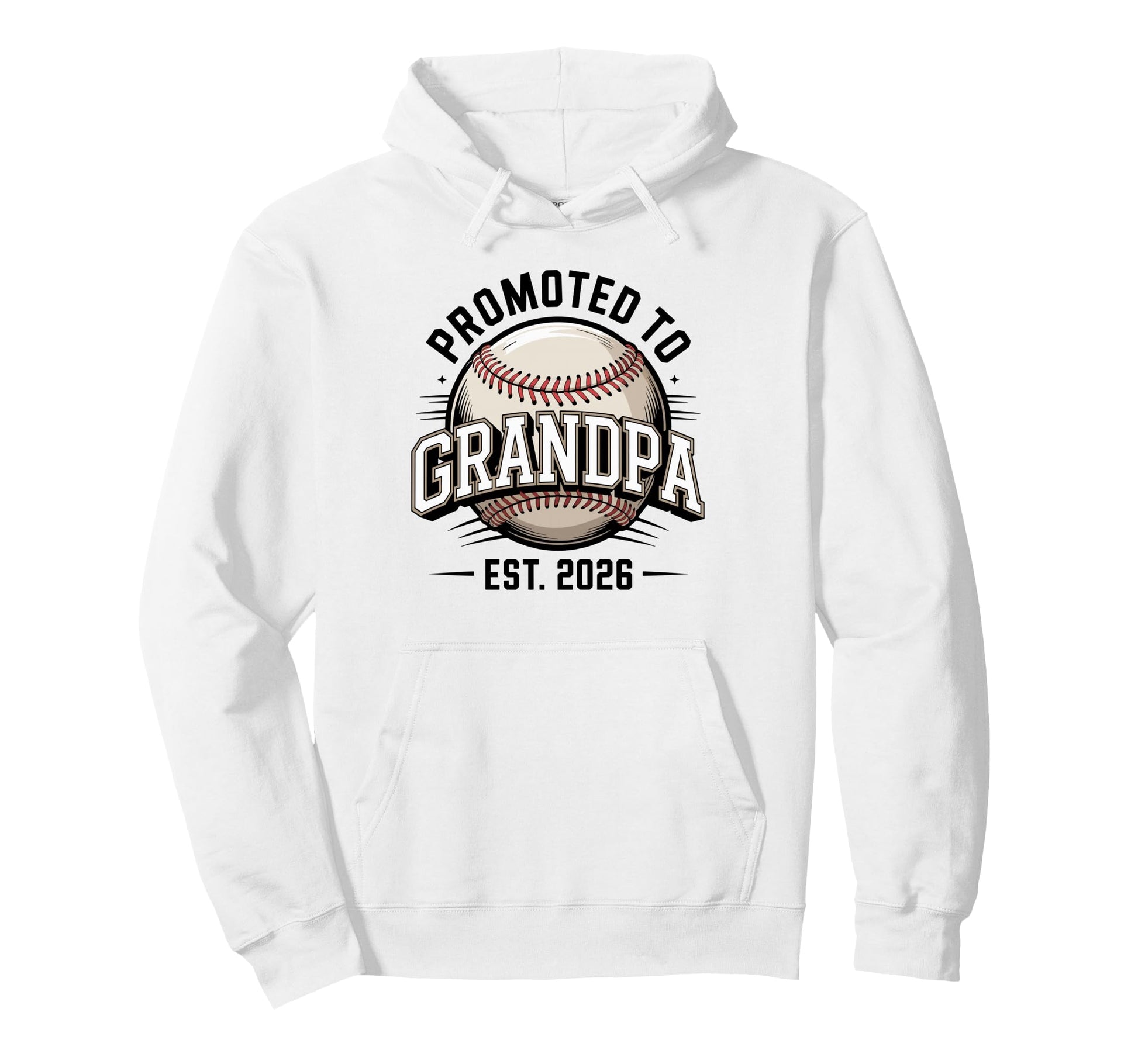 Promoted To Grandpa Est 2026 Baseball New Hoodie - Graphic Print Unisex - T-Shirt, Sweatshirt, Hoodie