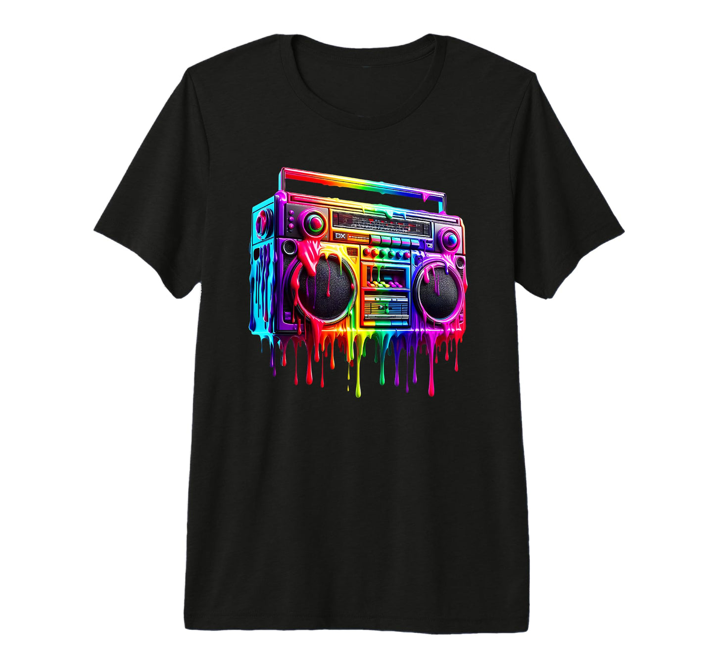 Dripping Paint Boombox Old School T-Shirt - Streetwear Style for Adults - T-Shirt, Sweatshirt, Hoodie
