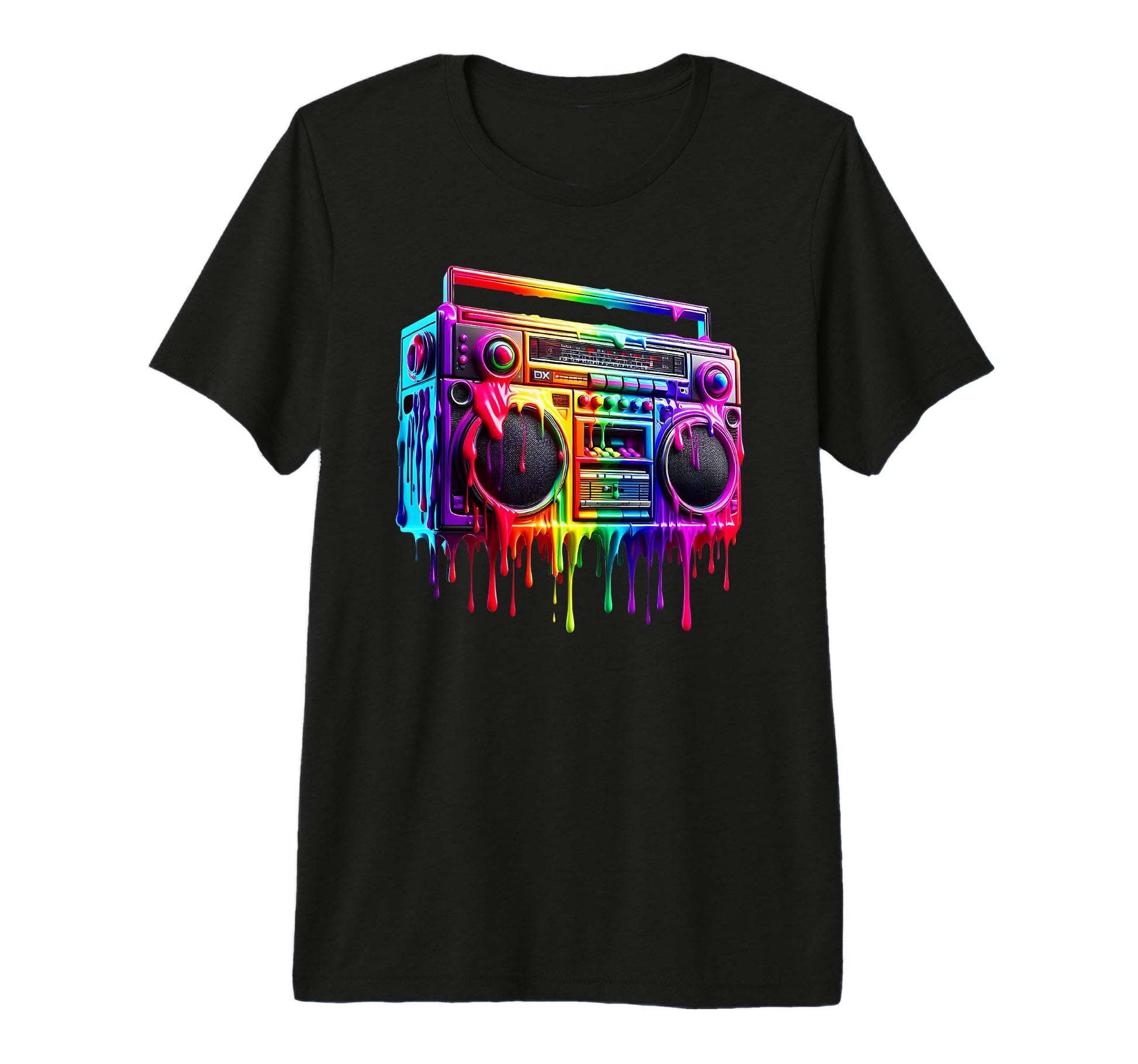 Dripping Paint Boombox Old School T-Shirt - Streetwear Style for Adults - T-Shirt, Sweatshirt, Hoodie