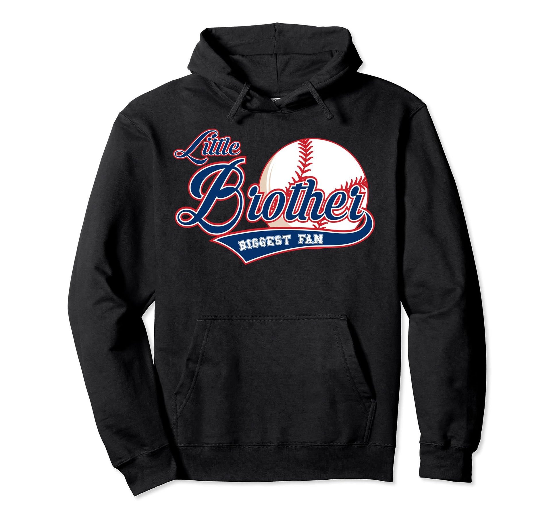 Little Brother Biggest Fan Baseball Hoodie - Fun Novelty Design Unisex - T-Shirt, Sweatshirt, Hoodie