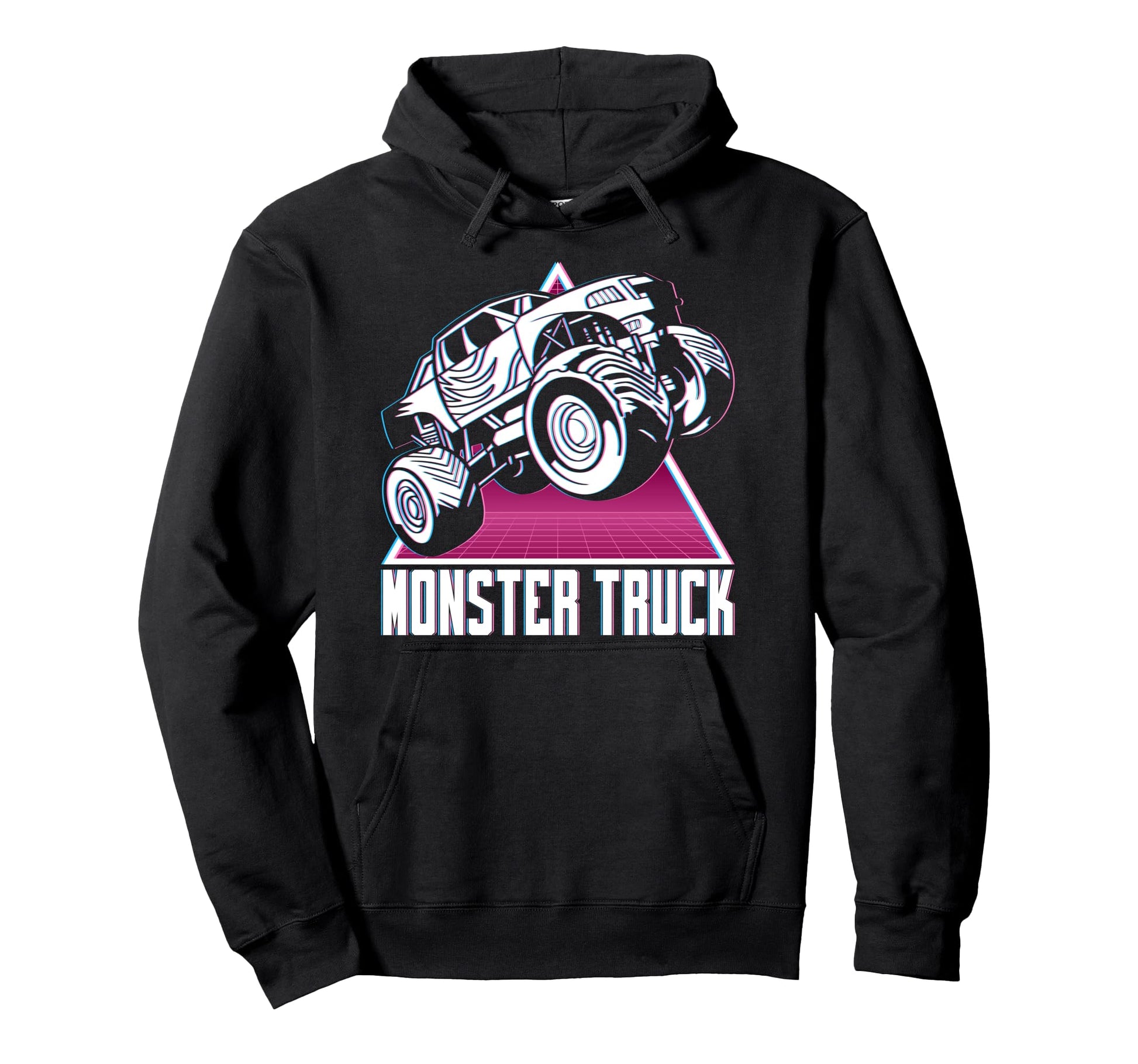 Vaporwave Aesthetic Monster Truck Offroad Hoodie - Graphic Print for Adults - T-Shirt, Sweatshirt, Hoodie
