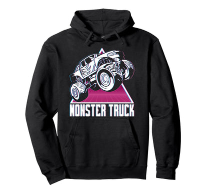Vaporwave Aesthetic Monster Truck Offroad Hoodie - Graphic Print for Adults - T-Shirt, Sweatshirt, Hoodie
