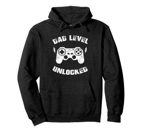 Dad Level Unlocked Gaming Controller Hoodie - Minimalist Print Men Women - T-Shirt, Sweatshirt, Hoodie