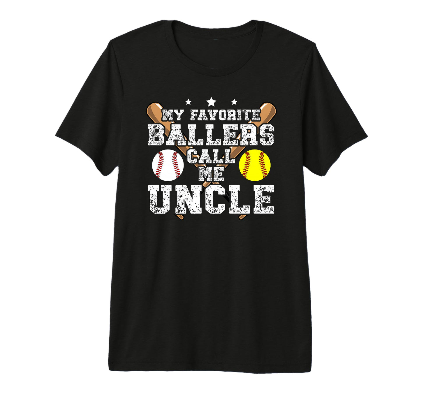 Mens My Favorite Ballers Call Me Uncle T-Shirt - Trendy Graphic for Adults - T-Shirt, Sweatshirt, Hoodie