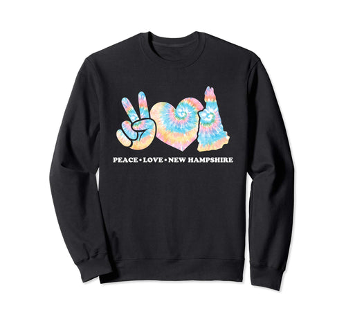 Tie Dye New Hampshire Hippie Gift Co Hoodie - Unique Graphic Men Women - T-Shirt, Sweatshirt, Hoodie