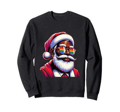Colored Gay Santa Face Sweatshirt - Casual Everyday Wear for Adults - T-Shirt, Sweatshirt, Hoodie
