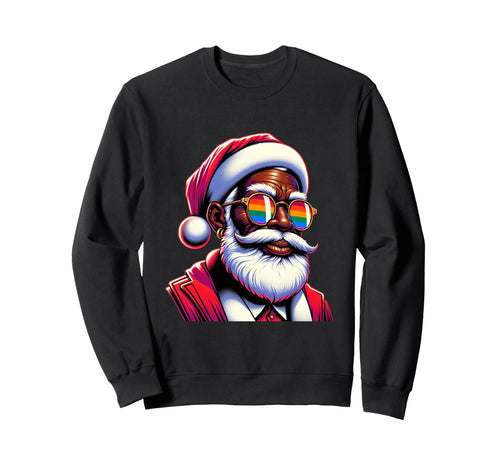 Colored Gay Santa Face Sweatshirt - Casual Everyday Wear for Adults - T-Shirt, Sweatshirt, Hoodie