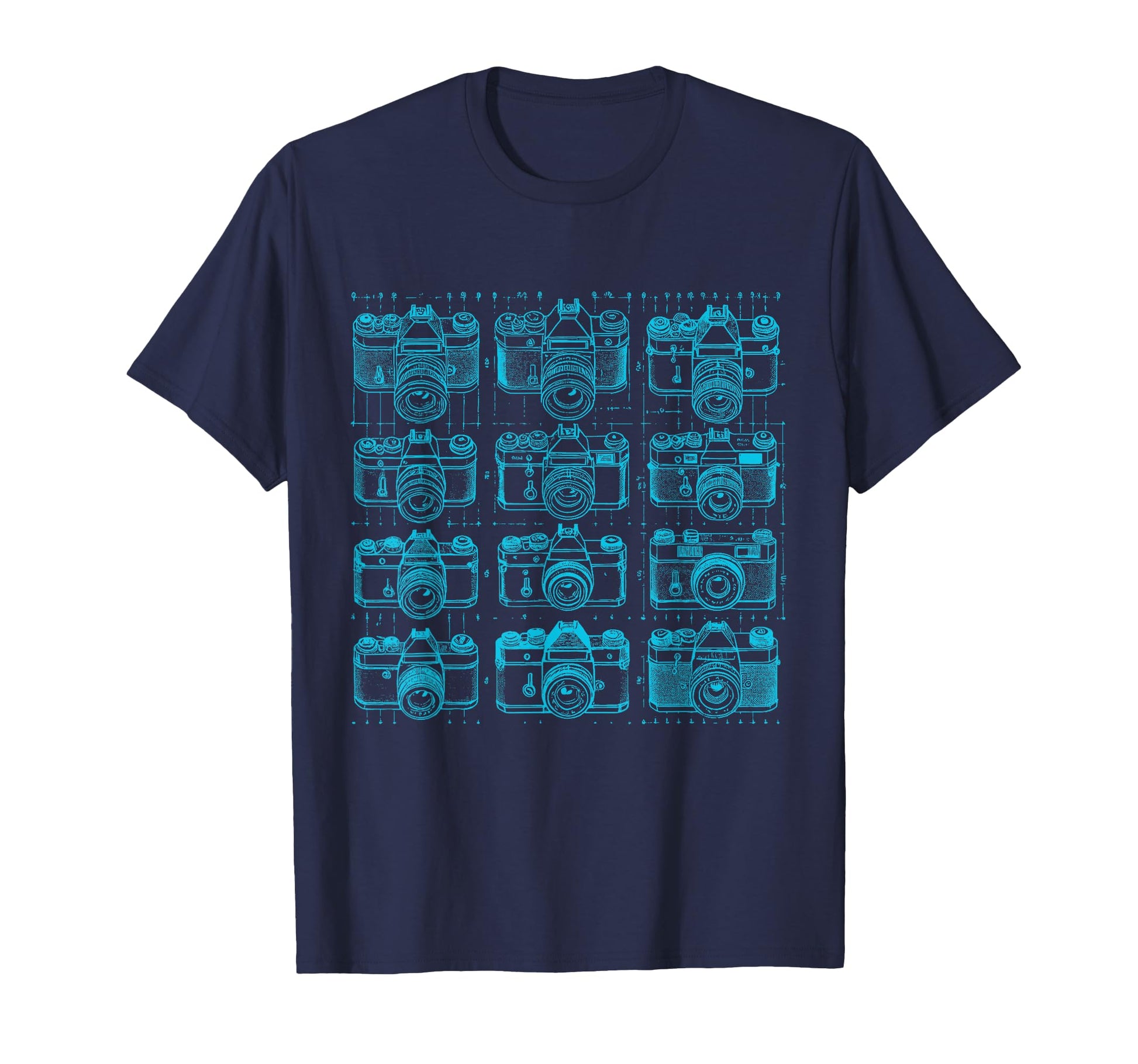 Camera Grid Light Blue T-Shirt - Aesthetic Graphic for Adults - T-Shirt, Sweatshirt, Hoodie