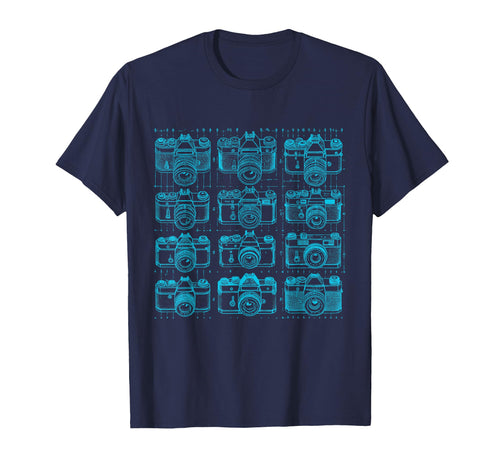 Camera Grid Light Blue T-Shirt - Aesthetic Graphic for Adults - T-Shirt, Sweatshirt, Hoodie