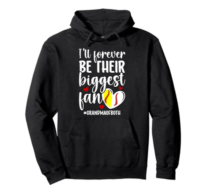 Their Biggest Fan Grandma Both Hoodie - Casual Everyday Wear Unisex - T-Shirt, Sweatshirt, Hoodie